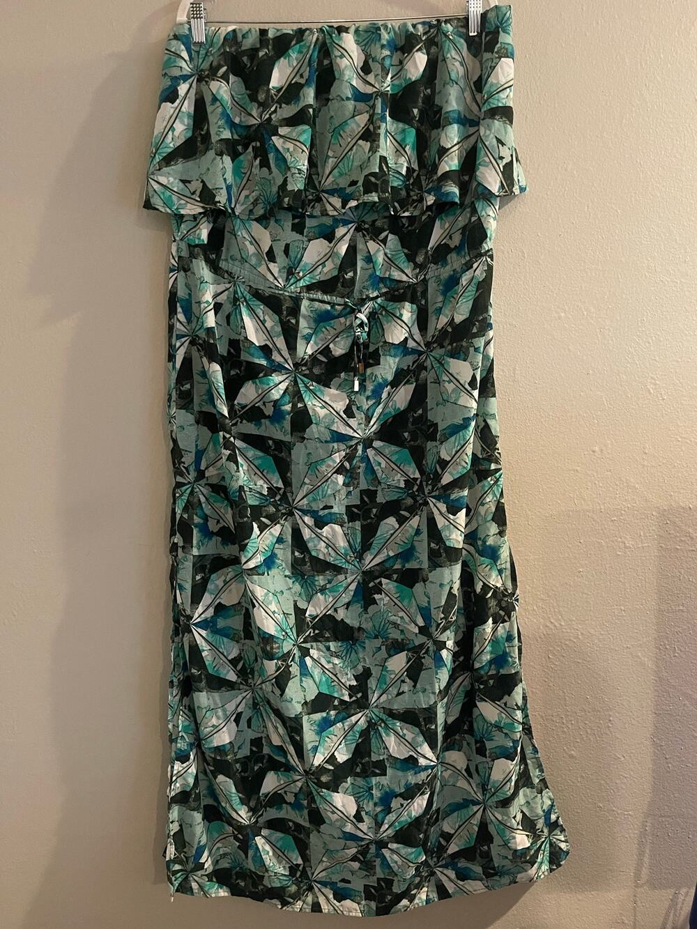 Moesiano Green Tropical Leaf Print Sleeveless Maxi Dress XL